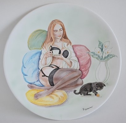 Ceramiche d-Arte di Albisola - Piatto in maiolica.